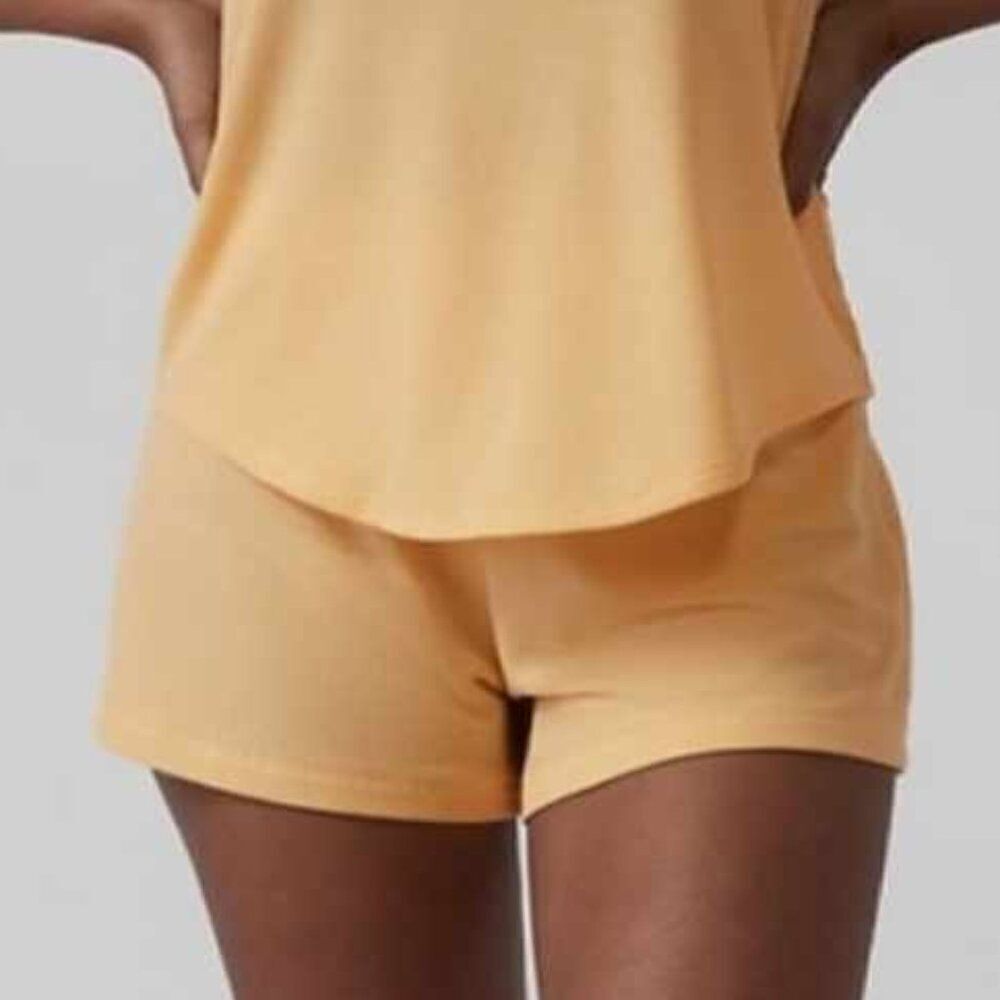 Athleta Wind Down Sleep Shorts - Waffle Yellow